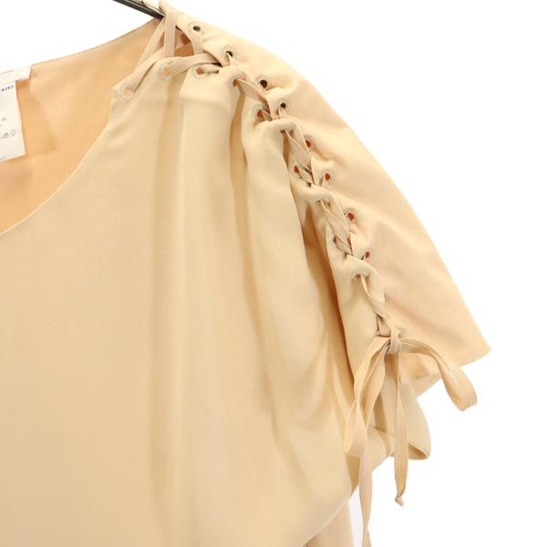 Chloe クロエ 半袖 袖編み上げ カットソー XS ベージュ系 レディース