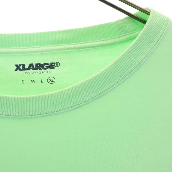 XLARGE エクストララージ ロゴプリント 半袖 Tシャツ XL 黄緑系 メンズ