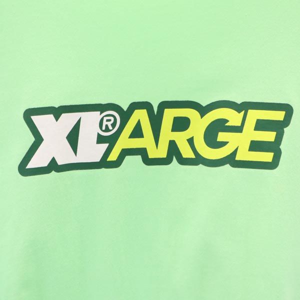 XLARGE エクストララージ ロゴプリント 半袖 Tシャツ XL 黄緑系 メンズ