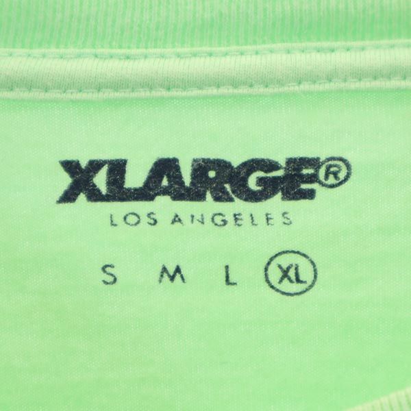 XLARGE エクストララージ ロゴプリント 半袖 Tシャツ XL 黄緑系 メンズ