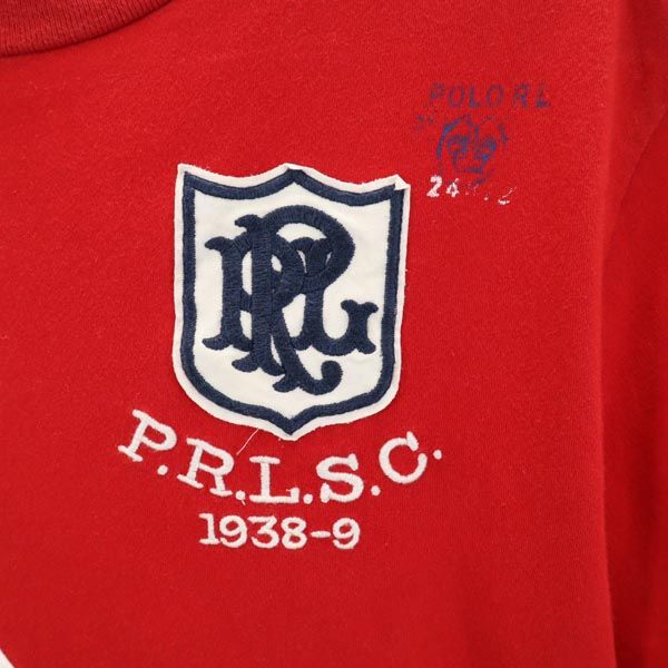 POLO RALPH LAUREN ポロラルフローレン ロゴ刺繍 半袖 Tシャツ L(14-16) レッド×ホワイト キッズ