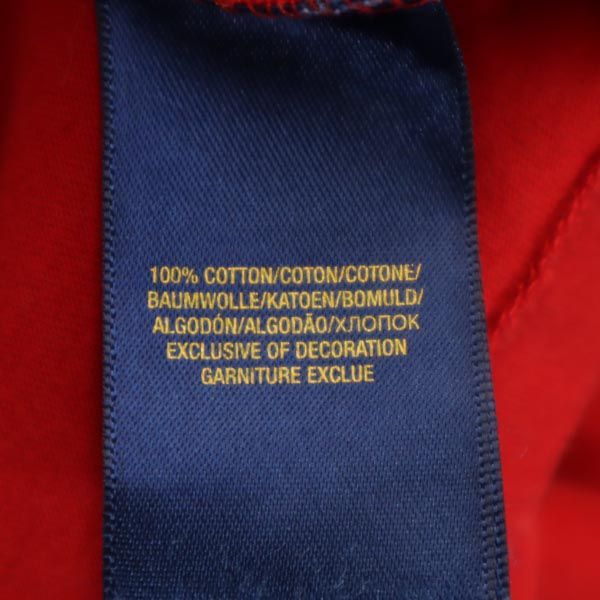 POLO RALPH LAUREN ポロラルフローレン ロゴ刺繍 半袖 Tシャツ L(14-16) レッド×ホワイト キッズ