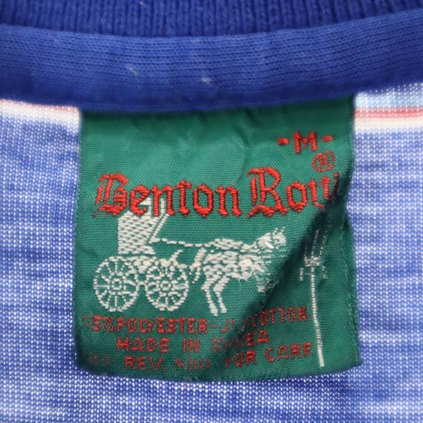 benton botti ボーダー柄 半袖 ポロシャツ M ブルー系 メンズ