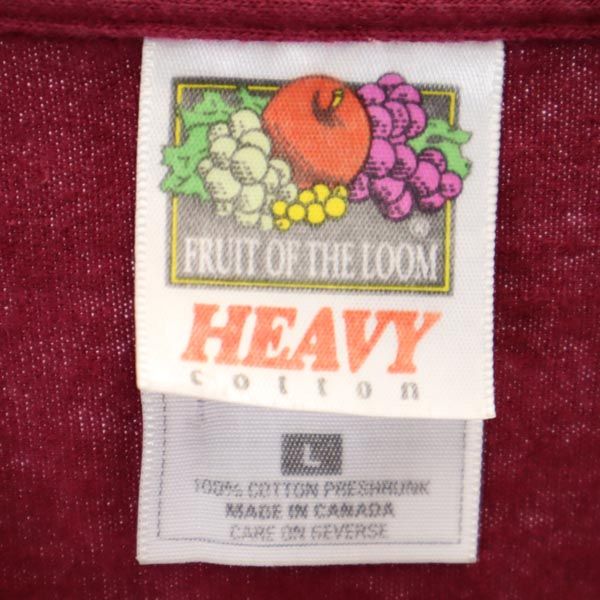 FRUIT OF THE LOOM フルーツオブザルーム 90s オールド ロゴプリント 半袖 Tシャツ L ボルドー メンズ