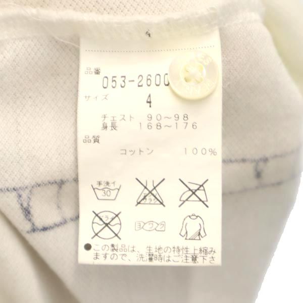 PEARLY GATES パーリーゲイツ 日本製 ヤシの木 ゴルフ 半袖 ポロシャツ 4 ホワイト系 鹿の子 ヤシの木 メンズ