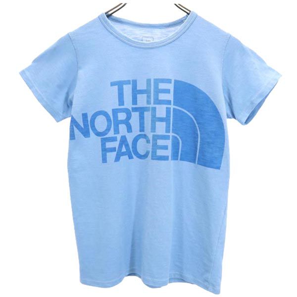 THE NORTH FACE ザノースフェイス NTW11671 ロゴ プリント 半袖 Tシャツ M 青 ショートスリーブ ランニング アウトドア レディース