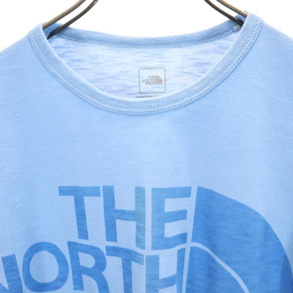 THE NORTH FACE ザノースフェイス NTW11671 ロゴ プリント 半袖 Tシャツ M 青 ショートスリーブ ランニング アウトドア レディース