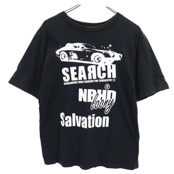 NEIGHBORHOOD ネイバーフッド 両面 プリント 半袖 Tシャツ S 黒 メンズ