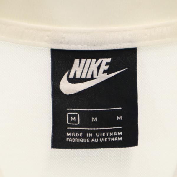 NIKE ナイキ ロゴ刺繍 トレーニング 半袖 ポロシャツ M ホワイト系 鹿の子 メンズ