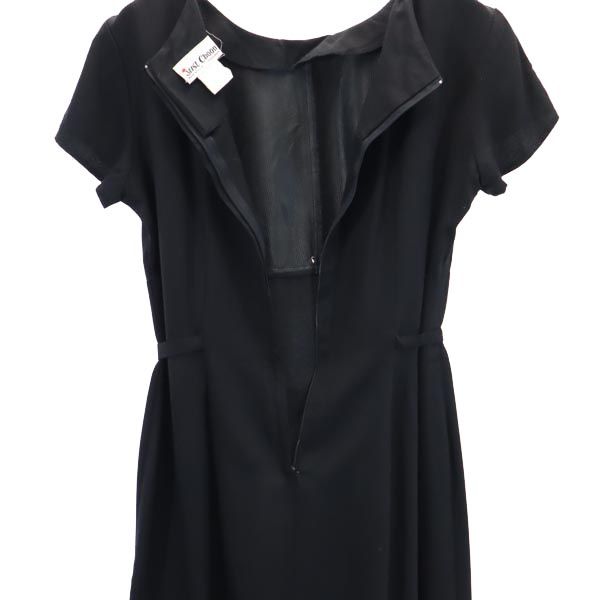 Just Choon 80s 90s USA製 半袖 ワンピース 11 ブラック系 ウエストリボン バックジップ レディース