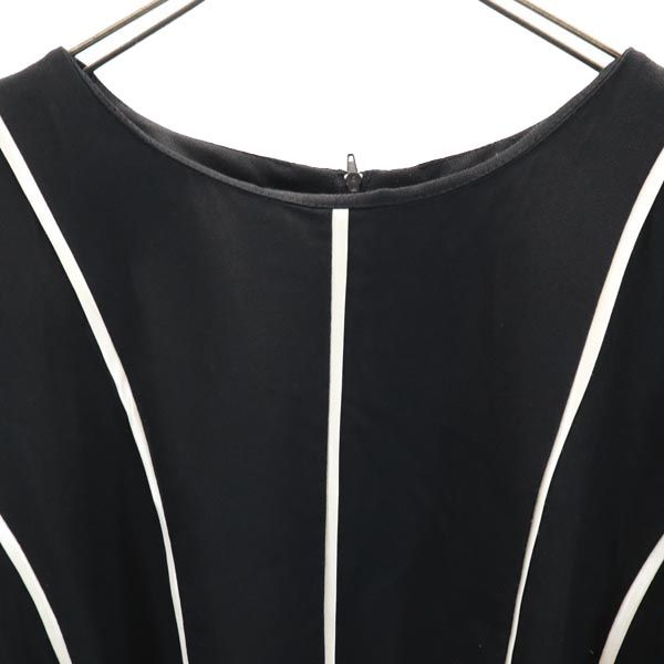 Just Choon 80s 90s USA製 半袖 ワンピース 11 ブラック系 ウエストリボン バックジップ レディース