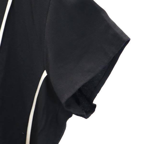 Just Choon 80s 90s USA製 半袖 ワンピース 11 ブラック系 ウエストリボン バックジップ レディース