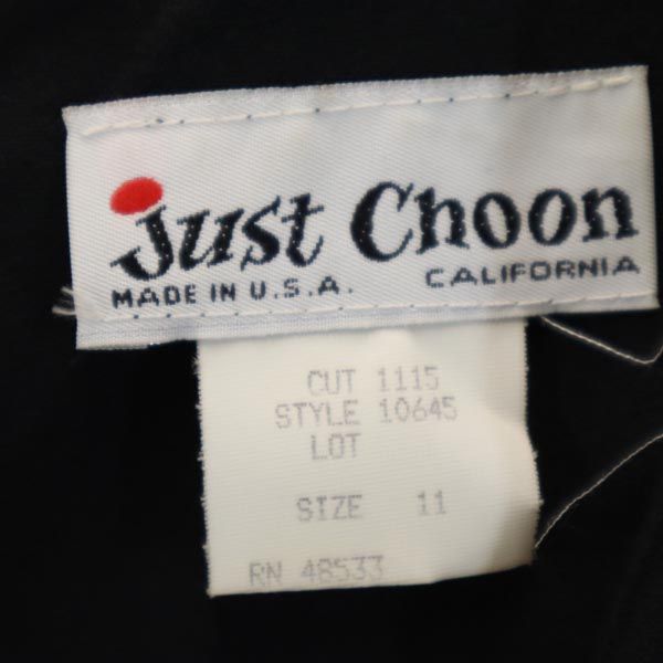 Just Choon 80s 90s USA製 半袖 ワンピース 11 ブラック系 ウエストリボン バックジップ レディース
