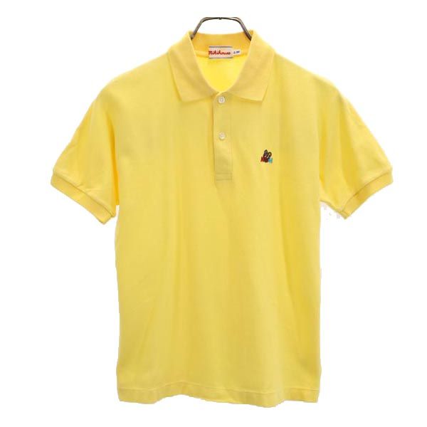 mikihouse ミキハウス 日本製 バックロゴ刺繍 半袖 ポロシャツ LM イエロー系 レディース