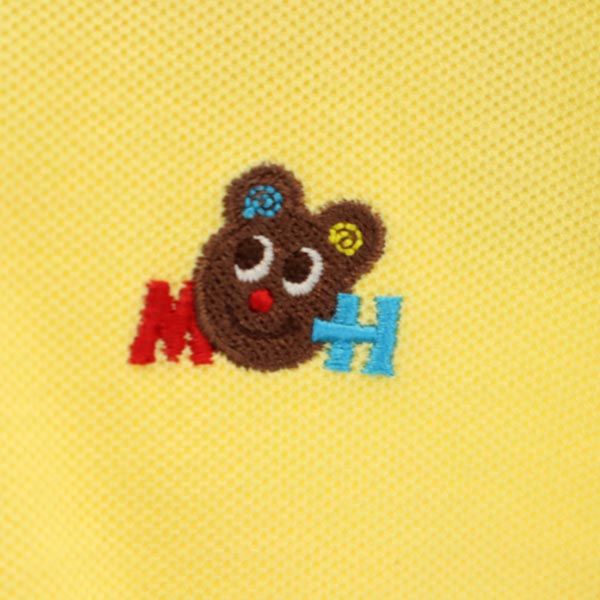mikihouse ミキハウス 日本製 バックロゴ刺繍 半袖 ポロシャツ LM イエロー系 レディース