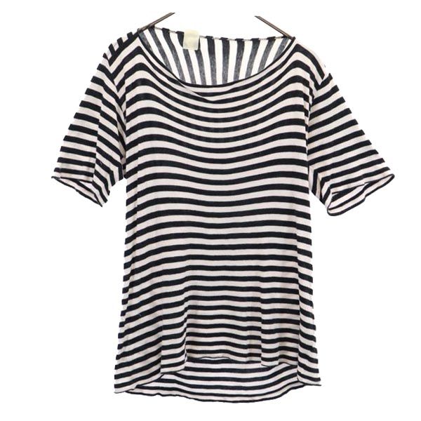 N.HOOLYWOOD エヌハリウッド 日本製 ボーダー 半袖 カットソー 36 白系 Tシャツ レディース