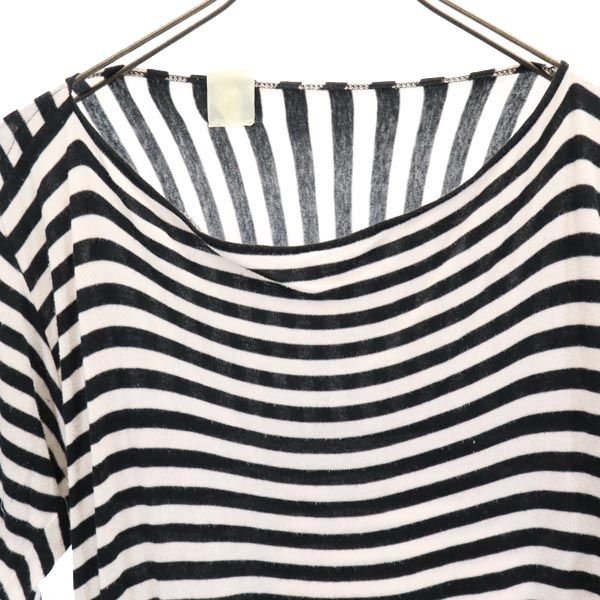 N.HOOLYWOOD エヌハリウッド 日本製 ボーダー 半袖 カットソー 36 白系 Tシャツ レディース