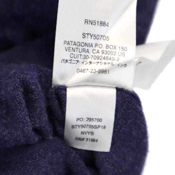 patagonia パタゴニア コットンブレンド 半袖 ニット S 紺 フレンチスリーブ セーター アウトドア レディース