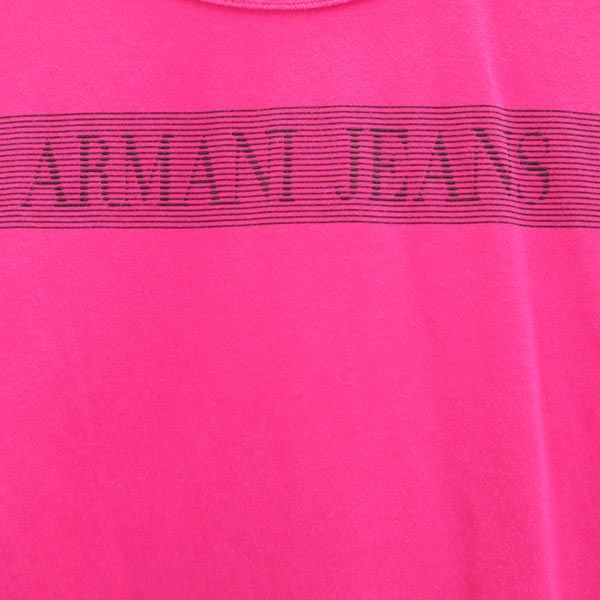 ARMANI JEANS アルマーニジーンズ イタリア製 ロゴプリント 半袖 Tシャツ 36 ピンク レディース