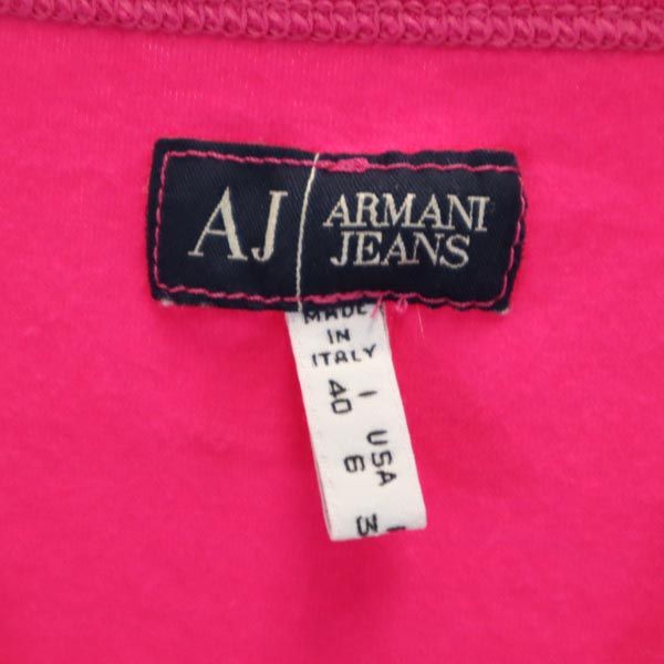 ARMANI JEANS アルマーニジーンズ イタリア製 ロゴプリント 半袖 Tシャツ 36 ピンク レディース