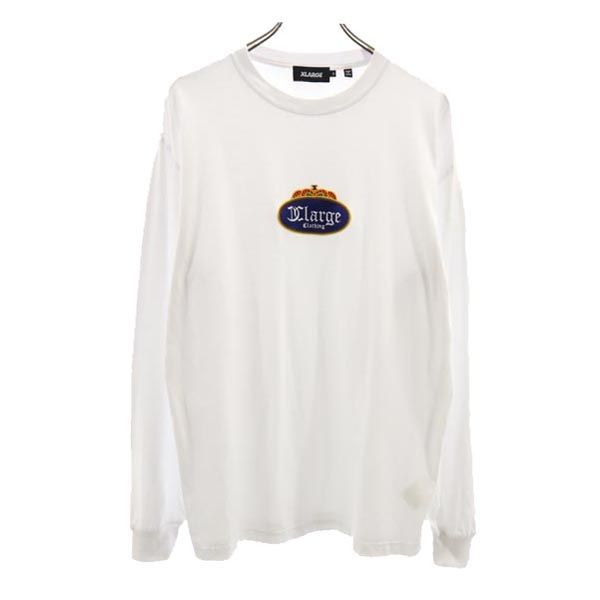 XLARGE エクストララージ 刺繍入り 長袖 Tシャツ M 白 ロンT メンズ