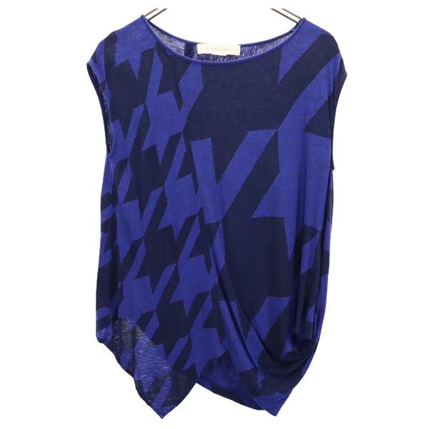 Stella McCartney ステラマッカートニー 総柄 ノースリーブ カットソー 36 ネイビー系 レディース