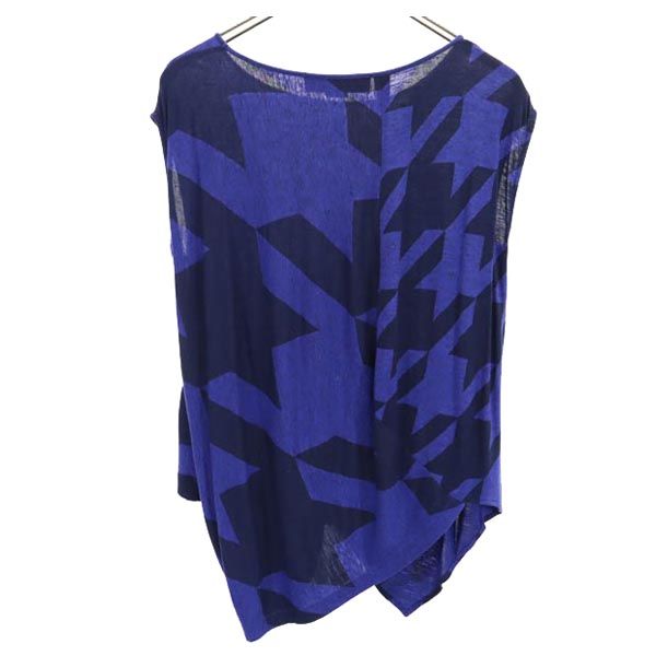 Stella McCartney ステラマッカートニー 総柄 ノースリーブ カットソー 36 ネイビー系 レディース