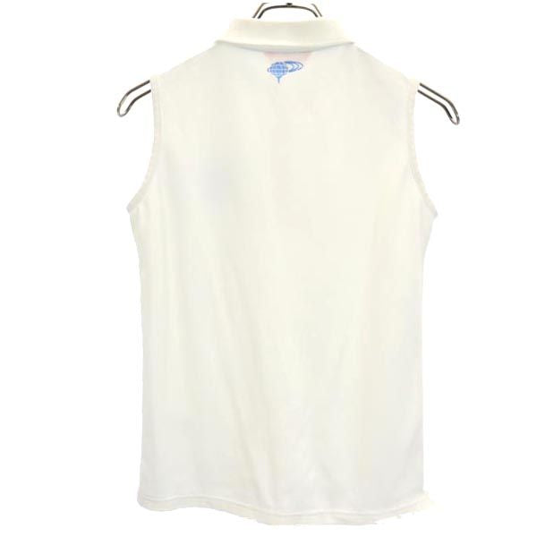 BEAMS ビームス 日本製 ゴルフ ノースリーブ ポロシャツ M 白 鹿の子 レディース