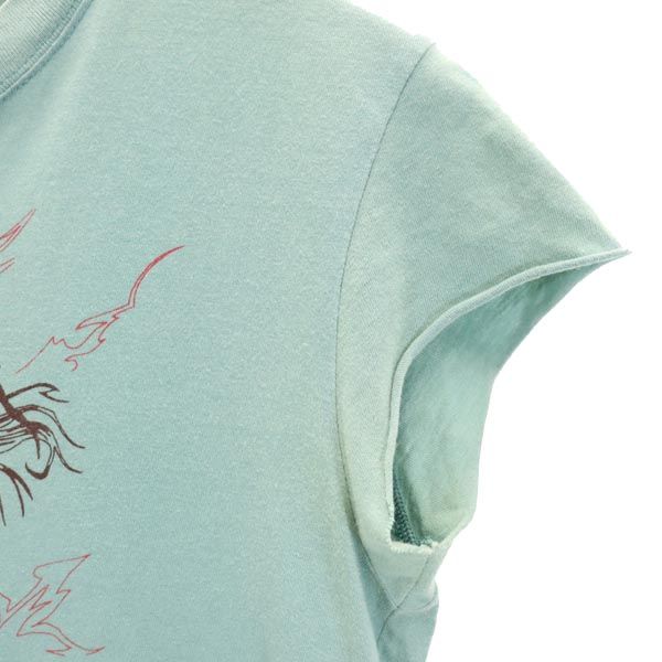 SILAS サイラス プリント 半袖 Tシャツ M 緑系 フレンチスリーブ レディース