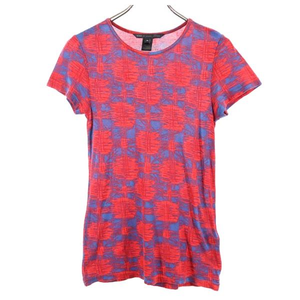 MARC BY MARC JACOBS マークバイマークジェイコブス 総柄 半袖 Tシャツ XS レッド系 カットソー レディース