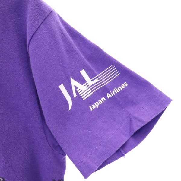 Hanes ヘインズ 90s USA製 オールド プリント 半袖 Tシャツ S/P パープル メンズ