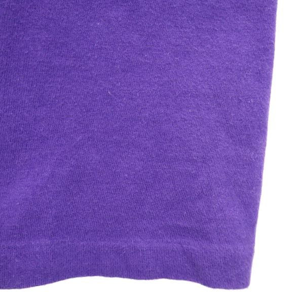 Hanes ヘインズ 90s USA製 オールド プリント 半袖 Tシャツ S/P パープル メンズ
