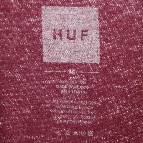 HUF ハフ プリント 半袖 Tシャツ M えんじ メンズ