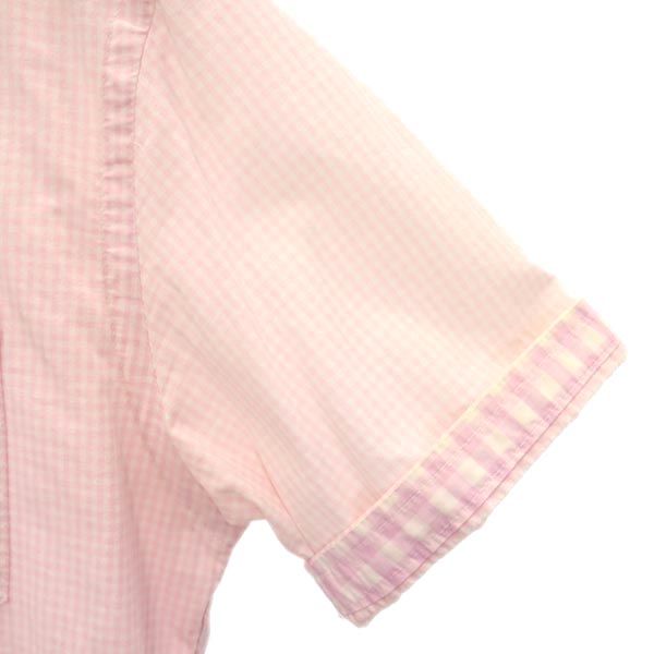 BURBERRY BLACK LABEL バーバリーブラックレーベル 三陽商会 チェック柄 半袖 シャツ 1 ピンク系 メンズ