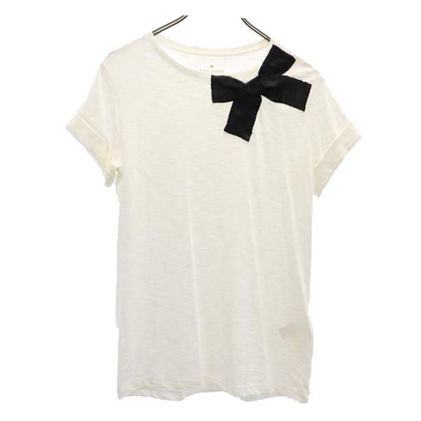 Kate Spade ケイトスペード リボン 半袖 Tシャツ XS ホワイト レディース
