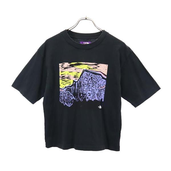 THE NORTH FACE ザノースフェイス 日本製 NT3128T プリント 半袖 Tシャツ WS 黒 ユニセックス アウトドア メンズ