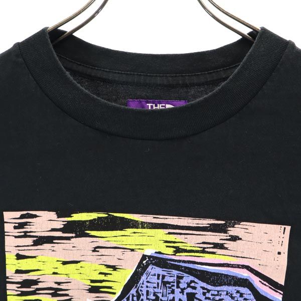 THE NORTH FACE ザノースフェイス 日本製 NT3128T プリント 半袖 Tシャツ WS 黒 ユニセックス アウトドア メンズ