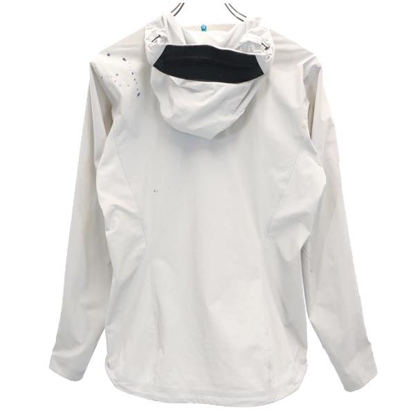 ARC'TERYX アークテリクス ナイロン混 ロゴ ハーフジップ アウトドアジャケット M グレー系 プルオーバー フード レディース