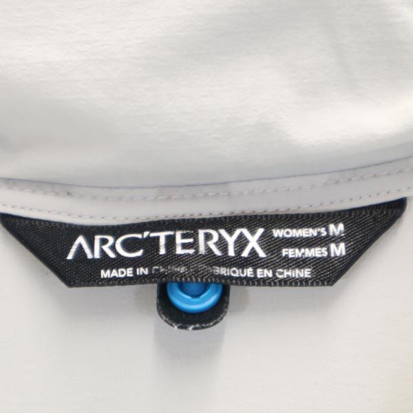 ARC'TERYX アークテリクス ナイロン混 ロゴ ハーフジップ アウトドアジャケット M グレー系 プルオーバー フード レディース