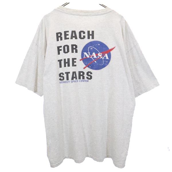 NASA ナサ 90s オールド バックプリント 半袖 Tシャツ グレー系 メンズ