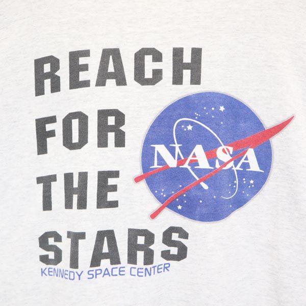 NASA ナサ 90s オールド バックプリント 半袖 Tシャツ グレー系 メンズ