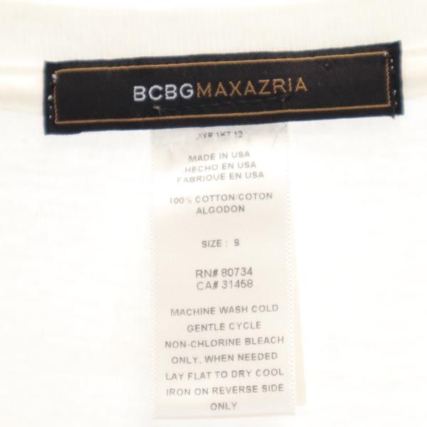 BCBGMAXAZRIA ビーシービージーマックスアズリア ロゴプリント 半袖 Tシャツ S ホワイト系 レディース