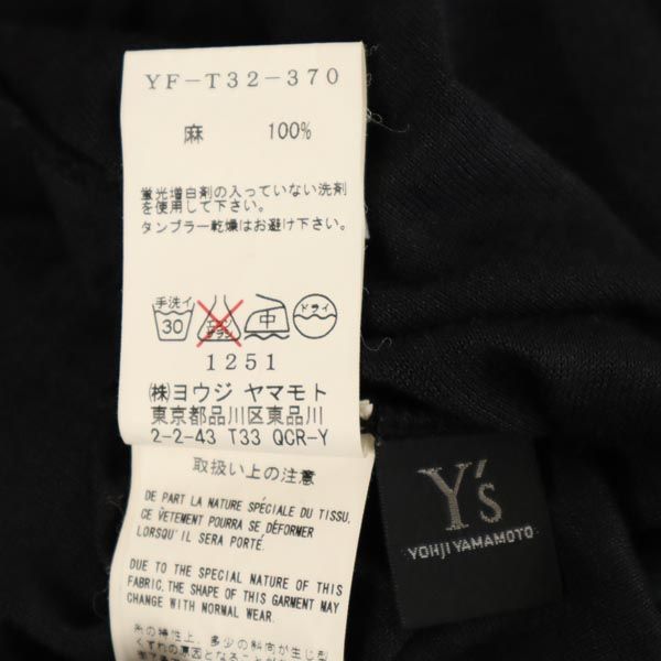 Y's ワイズ 日本製 半袖 Tシャツ 3 ブラック系 レディース