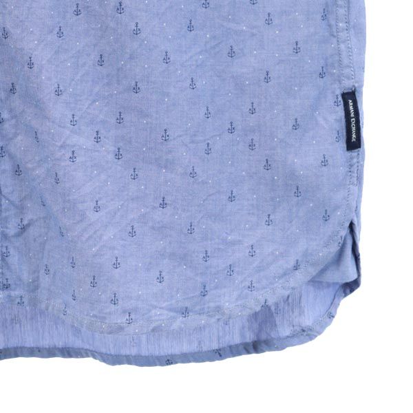 ARMANI EXCHANGE アルマーニエクスチェンジ 総柄 半袖 シャツ S ブルー系 メンズ