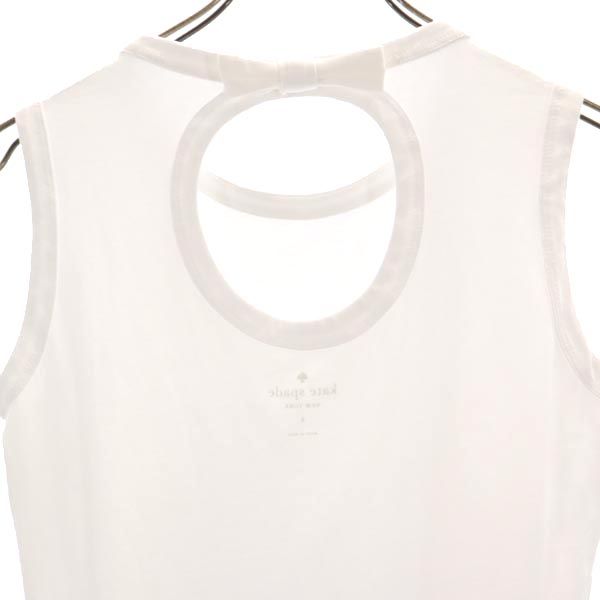 Kate Spade ケイトスペード バックリボン タンクトップ S 白 ノースリーブ レディース