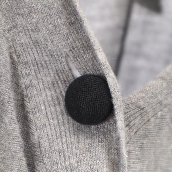 LANVIN en Bleu ランバンオンブルー 長袖 ニット カーディガン 38 グレー ドルマンスリーブ バックリボン レディース