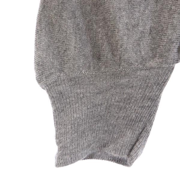 LANVIN en Bleu ランバンオンブルー 長袖 ニット カーディガン 38 グレー ドルマンスリーブ バックリボン レディース