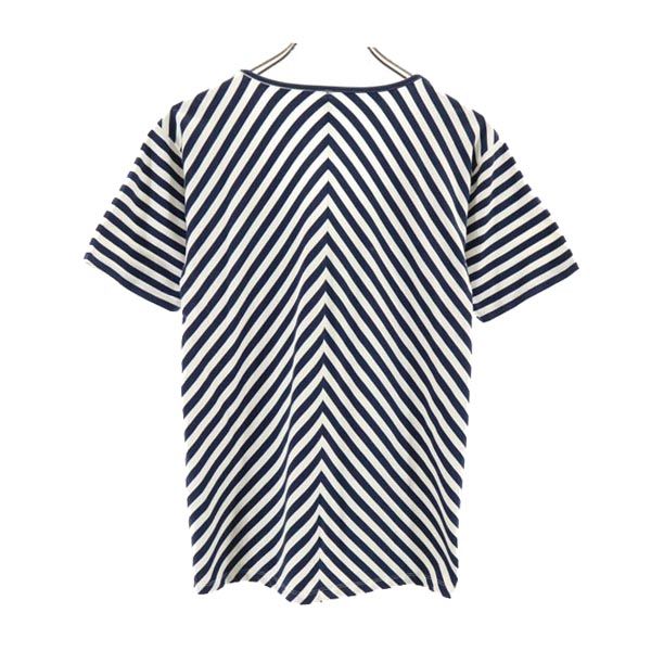 未使用 glamb グラム 日本製 ボーダー柄 半袖 Tシャツ 1 白×ネイビー レディース