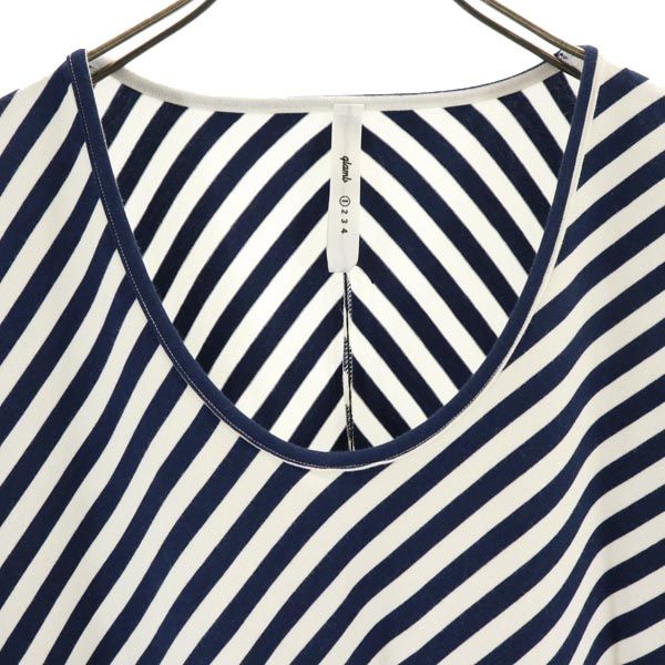 未使用 glamb グラム 日本製 ボーダー柄 半袖 Tシャツ 1 白×ネイビー レディース