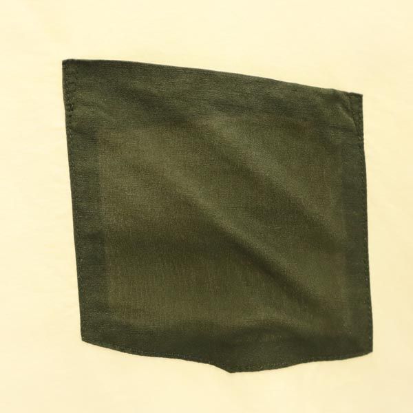 MAISON KITSUNE メゾンキツネ フランス製 シルク 半袖 Tシャツ S ベージュ系 胸ポケット レディース